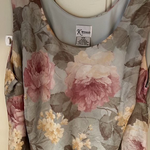 2 pc set Floral Dress & Jacket Sage Green & Pink K Woman 20W NWT - Picture 5 of 6